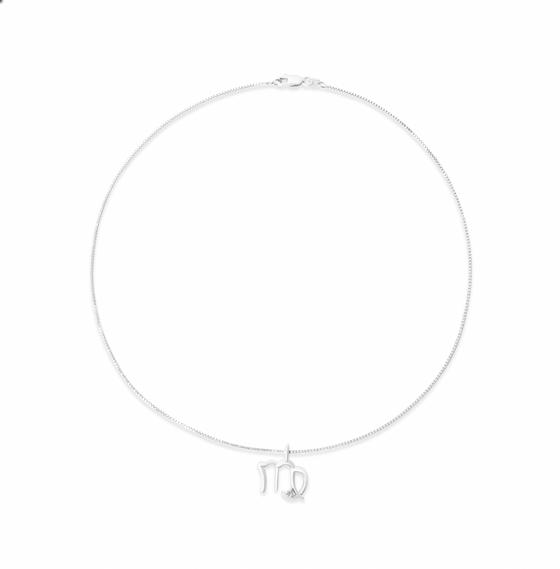 silver virgo zodiac sign pendant necklace