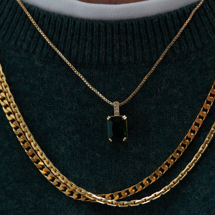 green emerald pendant necklace