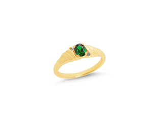 THE EMERALD JUNA TINY OVAL RING