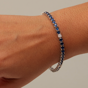blue zirconia pave tennis bracelet