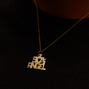 gold 90 percent angel pendant necklace