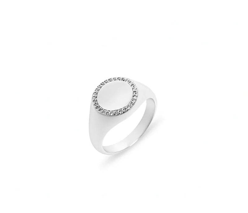 THE PAVE' DISC SIGNET RING