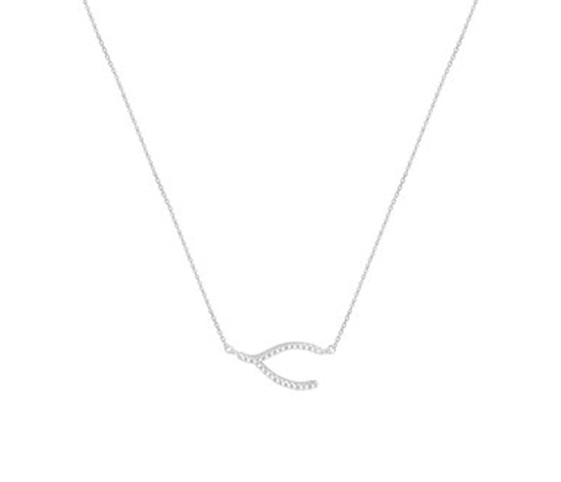 silver wishbone necklace