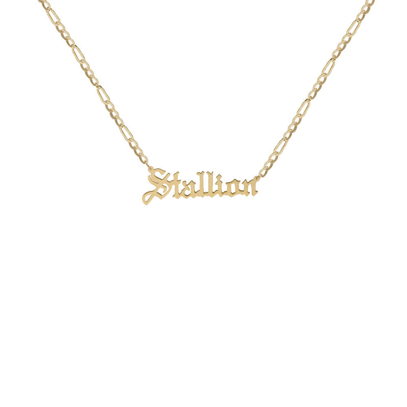 THE SMALL GOTHIC NAMEPLATE NECKLACE (MENS)