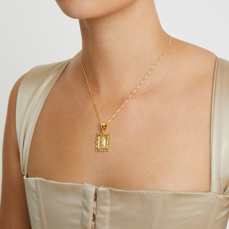 gold taxco guadalupe pendant necklace