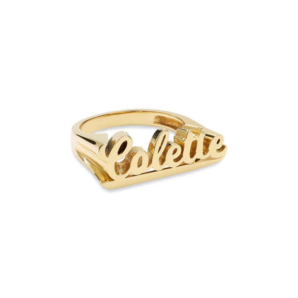 1 ct Cursive Love Promise Ring - Yellow Gold – Tiger Gems