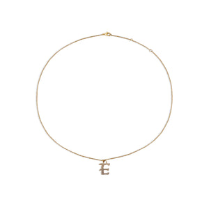 pave old english initial letter E necklace