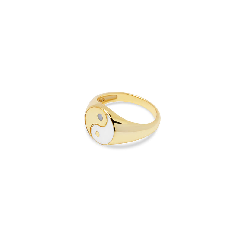gold yin yang signet ring