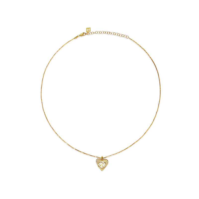ornate birthyear heart necklace
