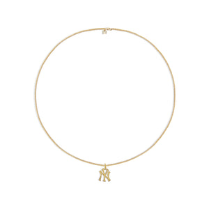 gold yankees pendant necklace