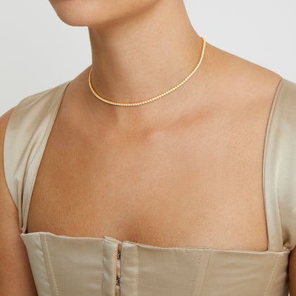 gold thin choker necklace