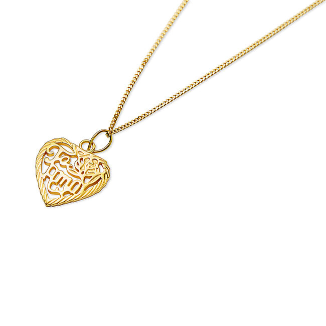 gold heart te amo pendant necklace