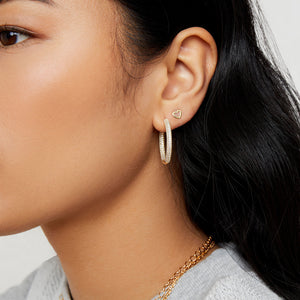 gold pave hoop earrings