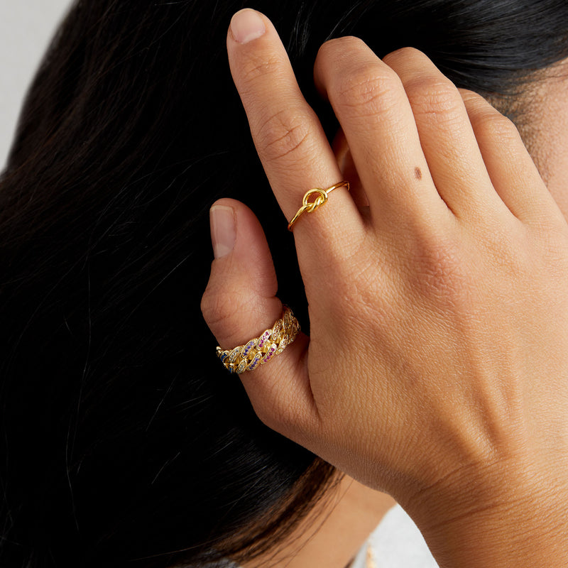 gold knot ring