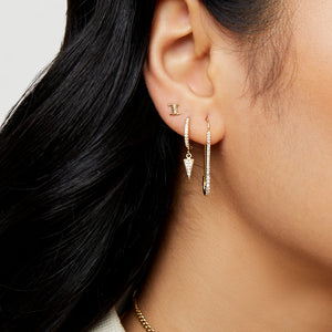 gold barbedwire stud earring