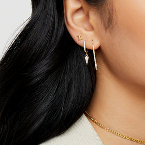 gold iced out hanging zoe earrings