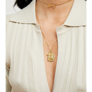 gold angel cross necklace