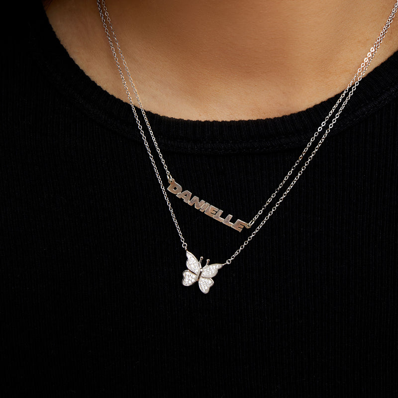 pave butterfly necklace