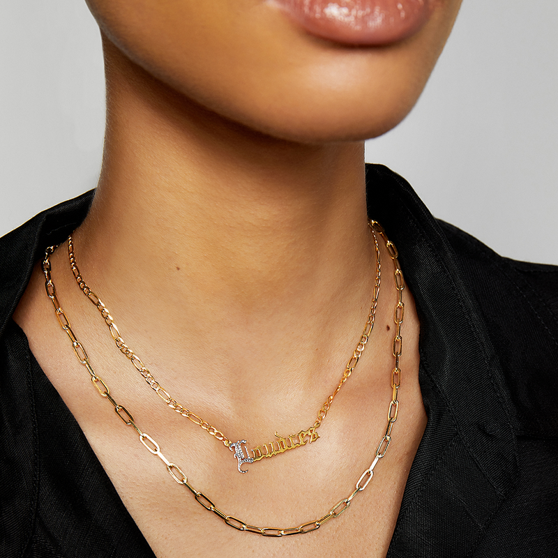 gold layering reda link chain necklace