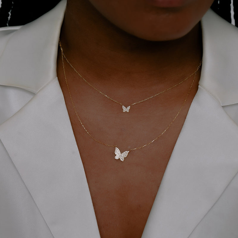 double chain butterfly necklace