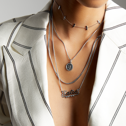 silver lady pendant necklace