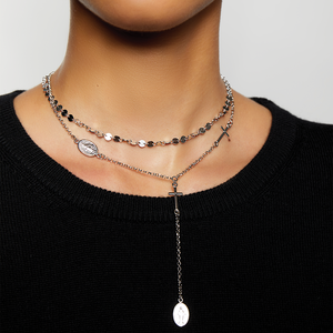 THE LUCCA CROSS DROP CHOKER