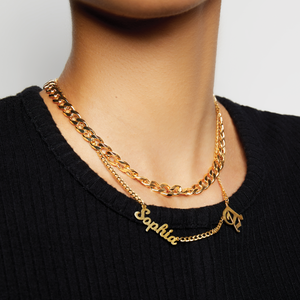 THE SCRIPT OLD ENGLISH NAMEPLATE NECKLACE