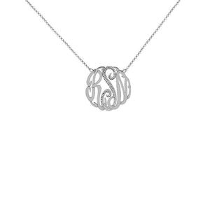 silver monogram initial letter necklace