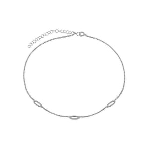 silver link choker necklace