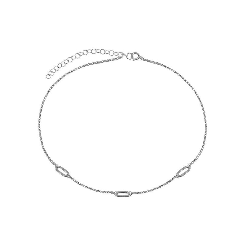 silver link choker necklace