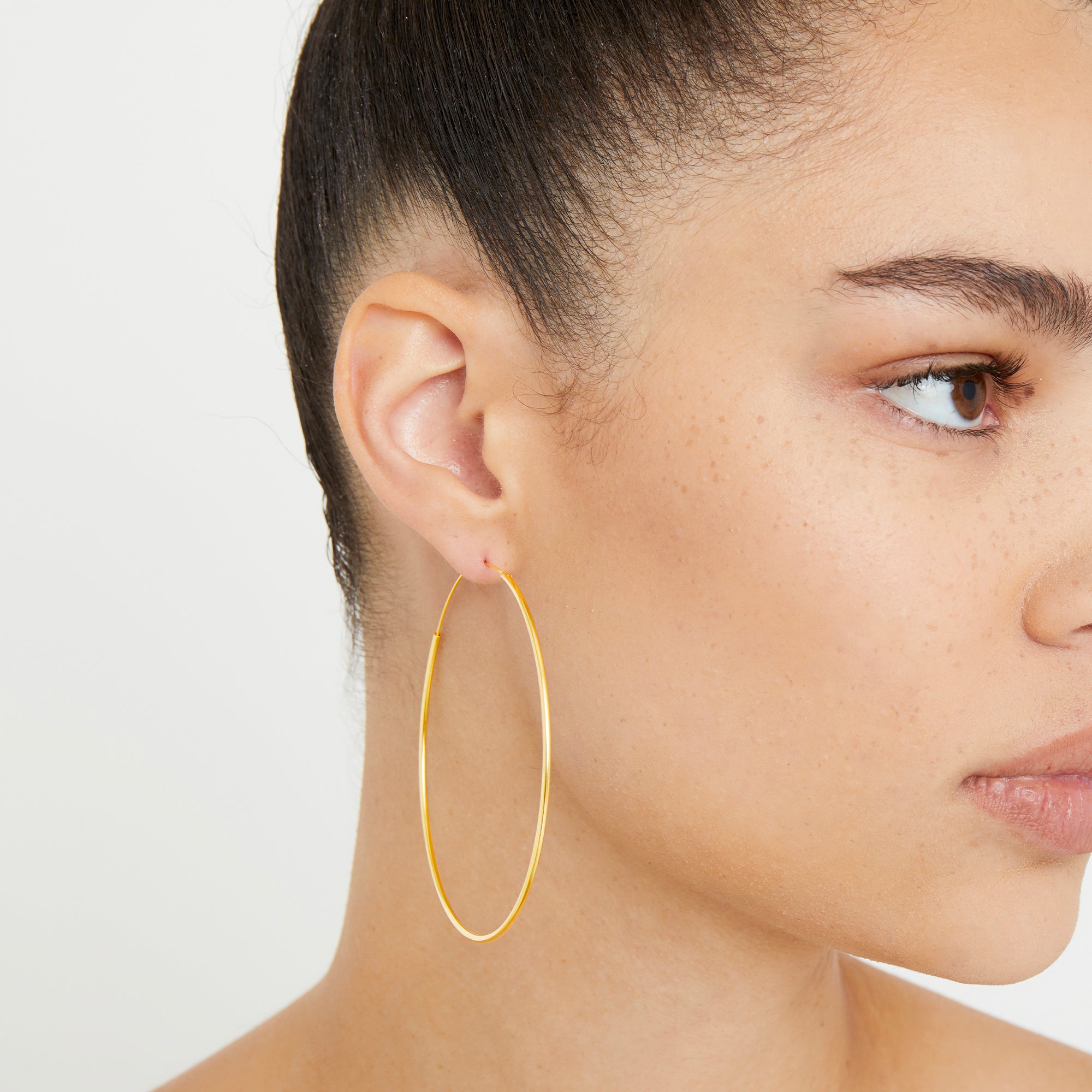 Large Thin Hoop Earrings in Gold Sterling Silver  Lisa Angel