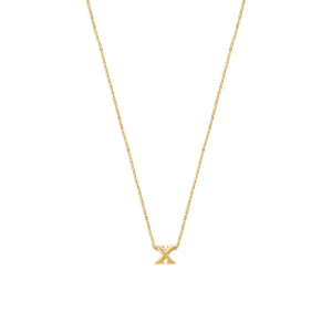 block letter x initial necklace