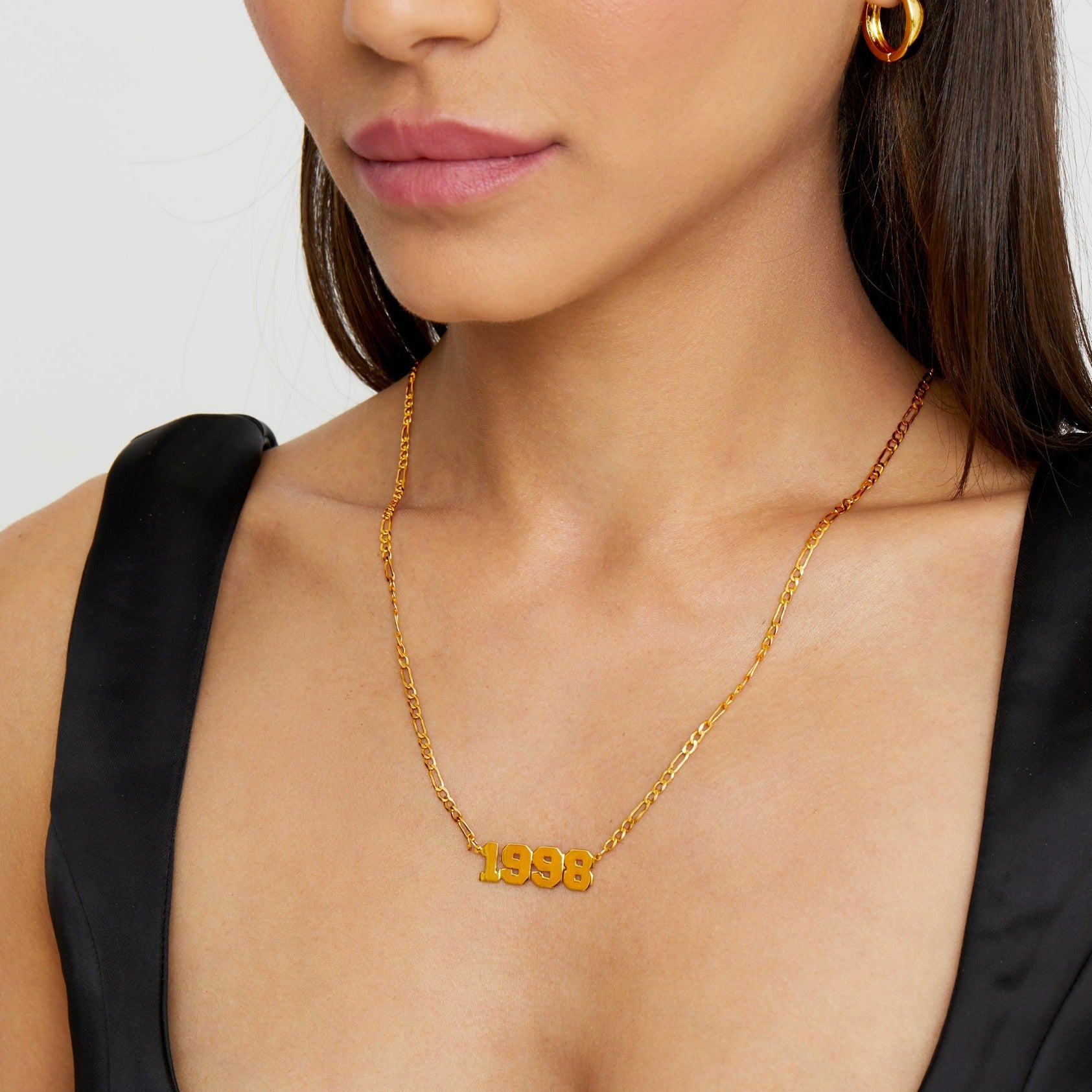 Birth year necklace on sale 14k gold