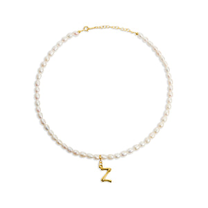 inital letter z pearl necklace