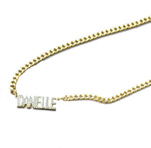 pave small nameplate necklace