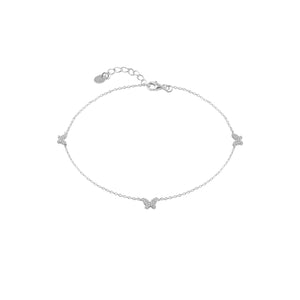 silver butterfly anklet