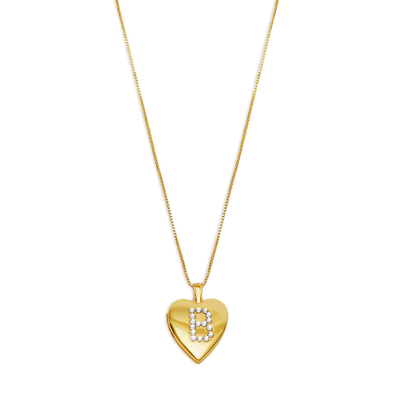 THE PAVE' INITIAL PHOTO LOCKET NECKLACE