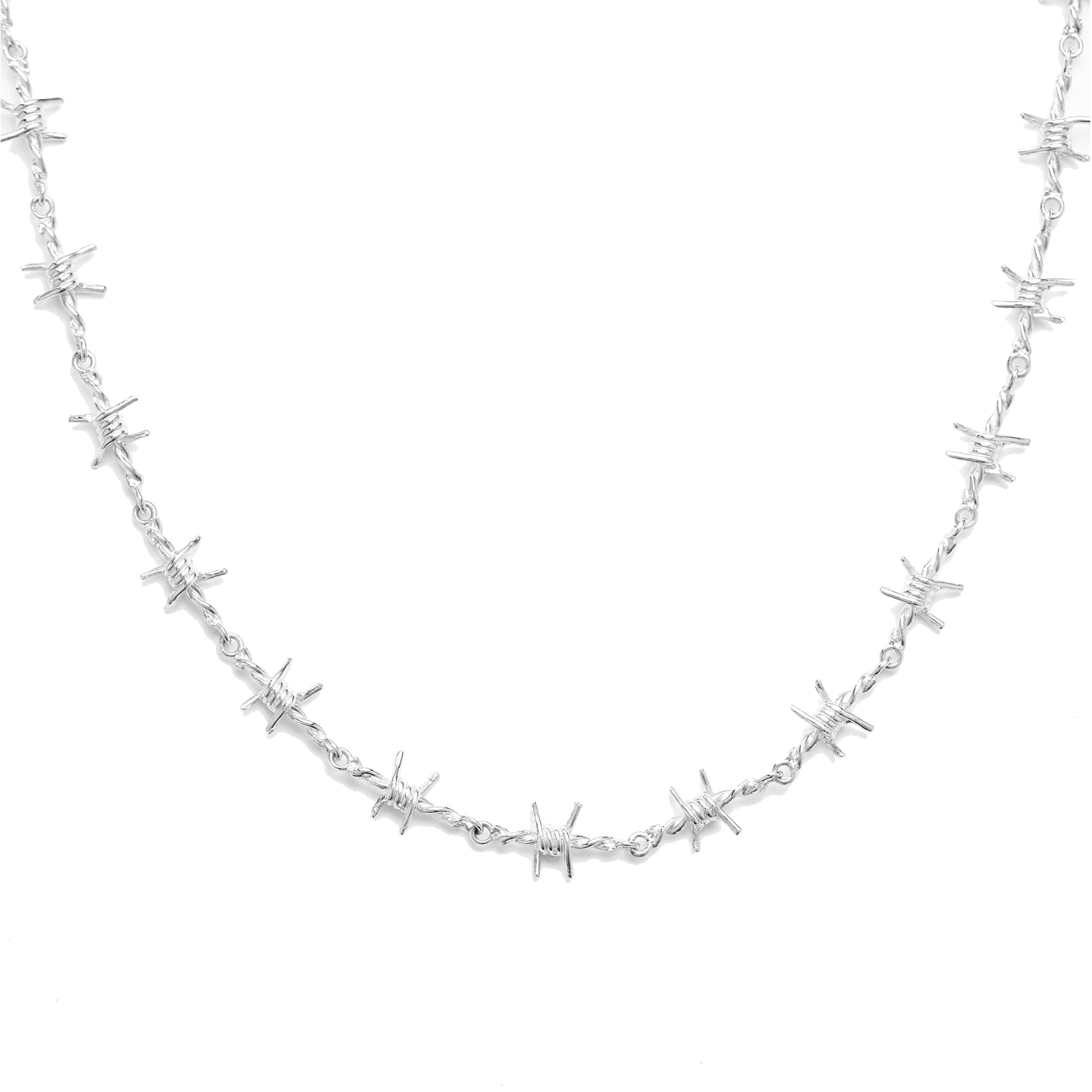 Iced Barbed Wire Chain in White Gold – The GLD Shop