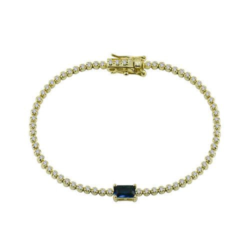 blue colored stone tennis bracelet