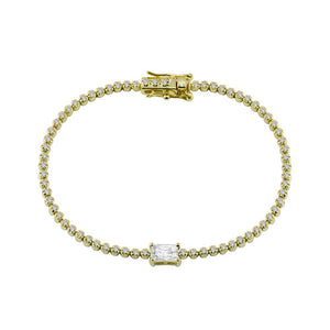 white crystal colored stone tennis bracelet