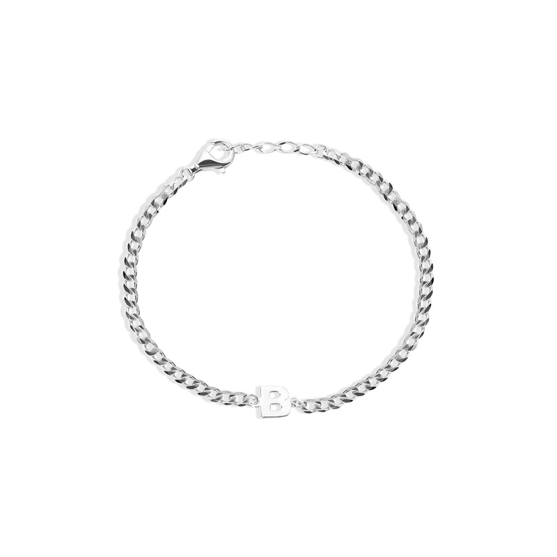 THE SINGLE BLOCK LETTER CURB CHAIN BRACELET