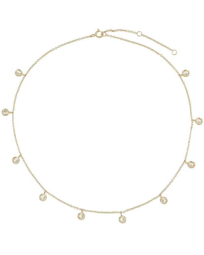 gold dainty bezel choker necklace