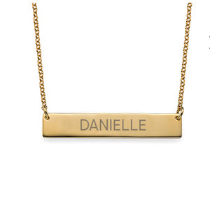 block bar nameplate necklace