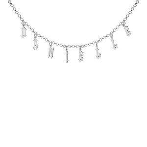 silver brick english nameplate choker necklace