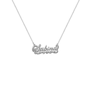 silver double plated name necklace