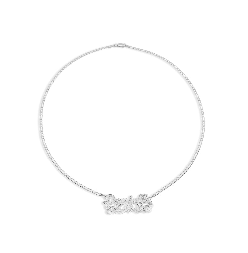 THE DOVE HEART SCRIPT NAMEPLATE NECKLACE