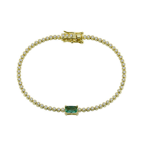 green colored stone tennis bracelet