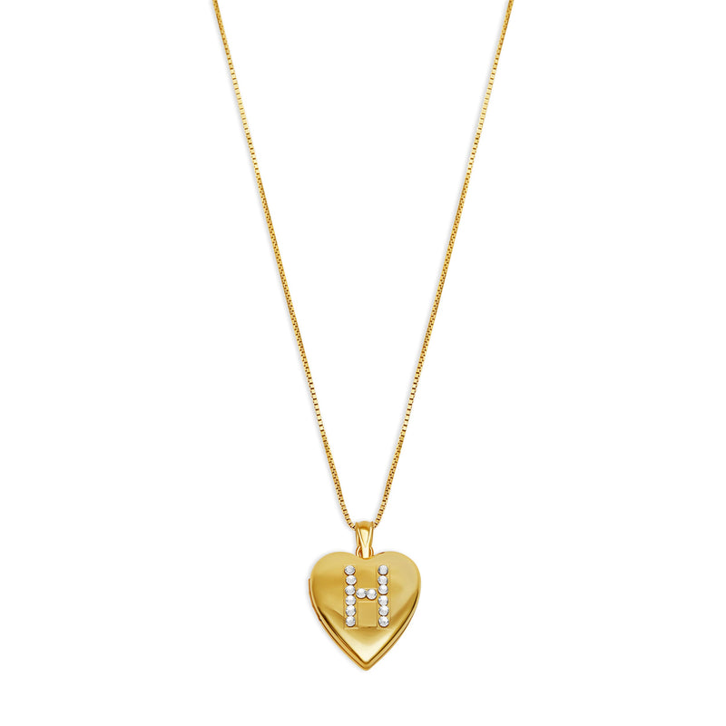 THE PAVE' INITIAL PHOTO LOCKET NECKLACE