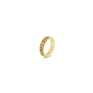 THE THIN ICED CUBAN LINK RING