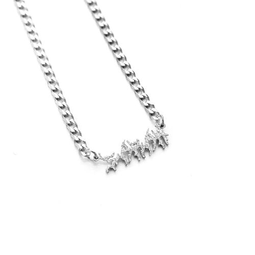 silver heavy metal custom nameplate necklace